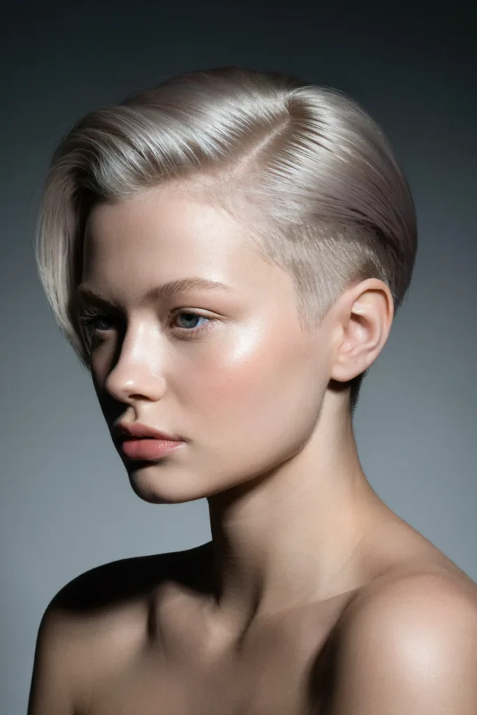 Platinum Blonde Undercut Pixie