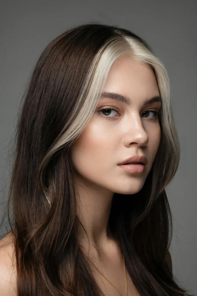 Platinum Halo on Dark Brown Hair