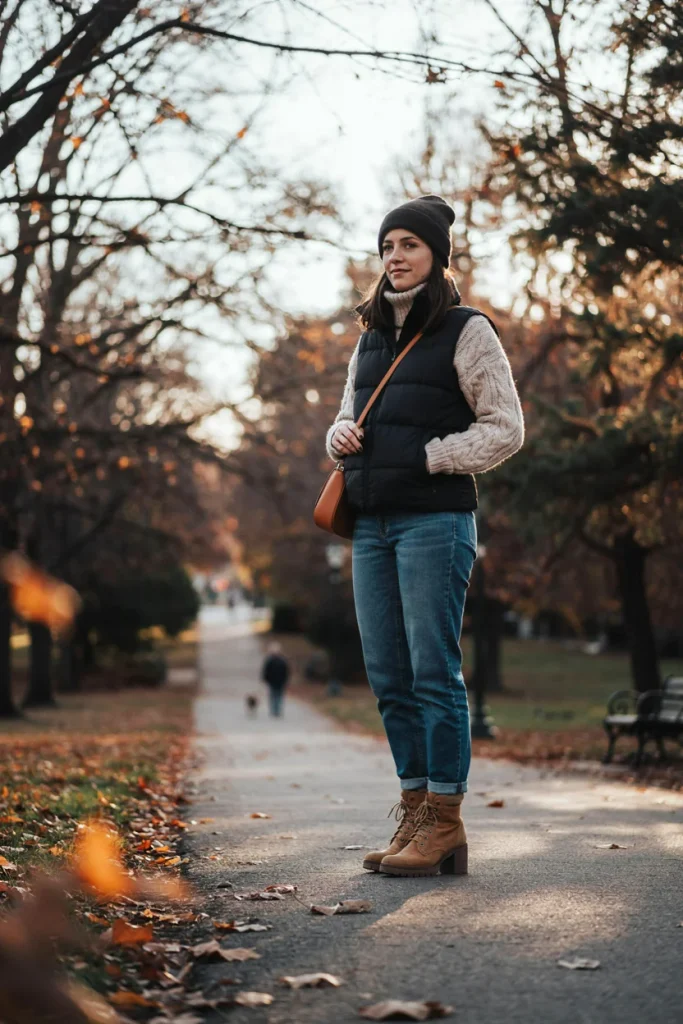 Puffer Vest & Turtleneck