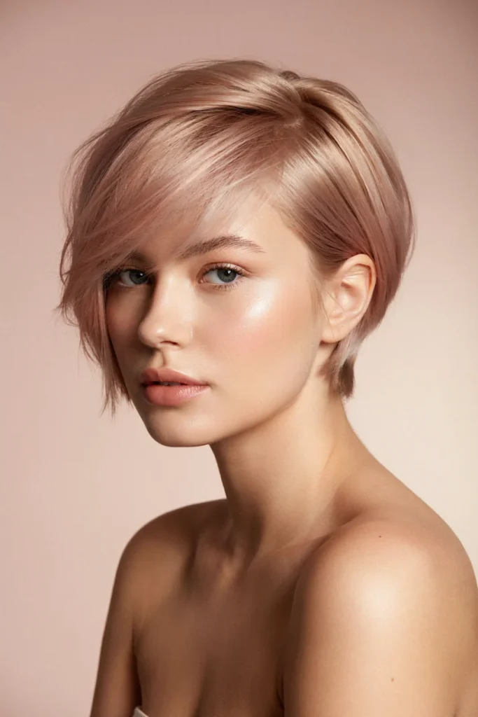 Rose Gold Asymmetrical Pixie