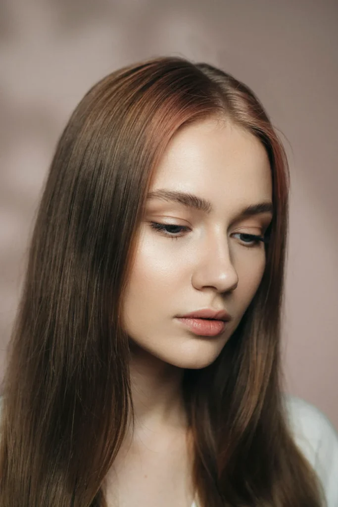 Rose Gold Halo on Brunette Hair