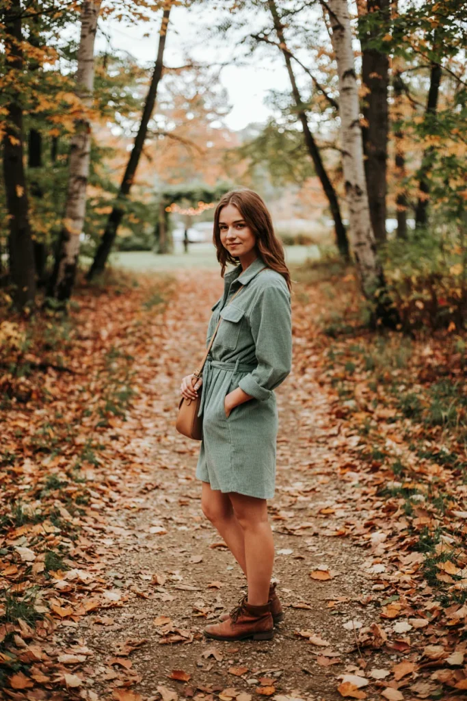 Sage Green Corduroy Dress