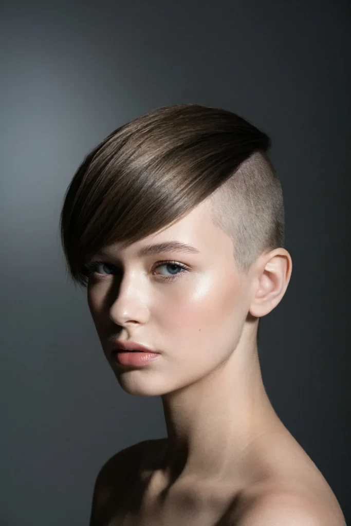 Shaved Side Pixie with Long Top