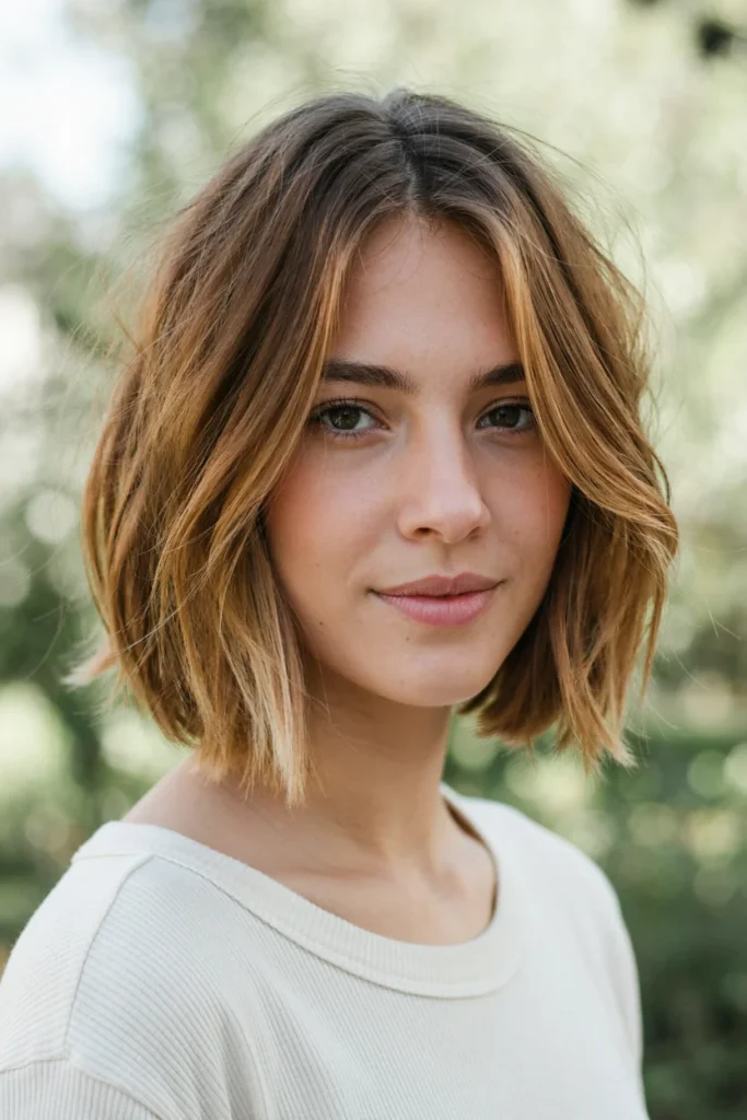 Short Layered Cut with Highlights