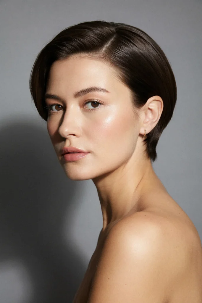 Sleek Side-Part Pixie with Undercut