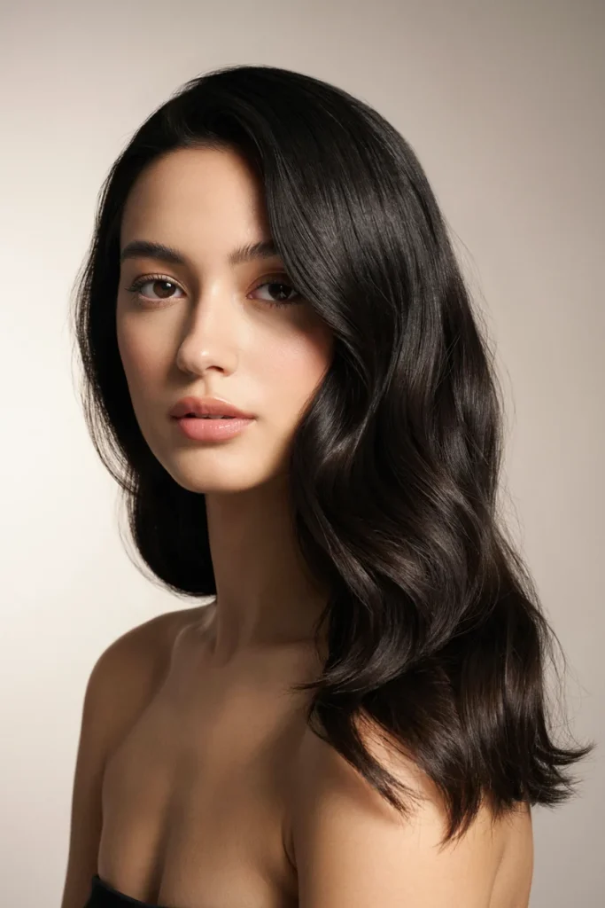 Wavy Hair with Deep Side Part