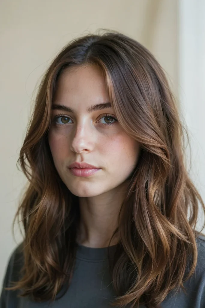 Wavy Hair with Face-Framing Highlights