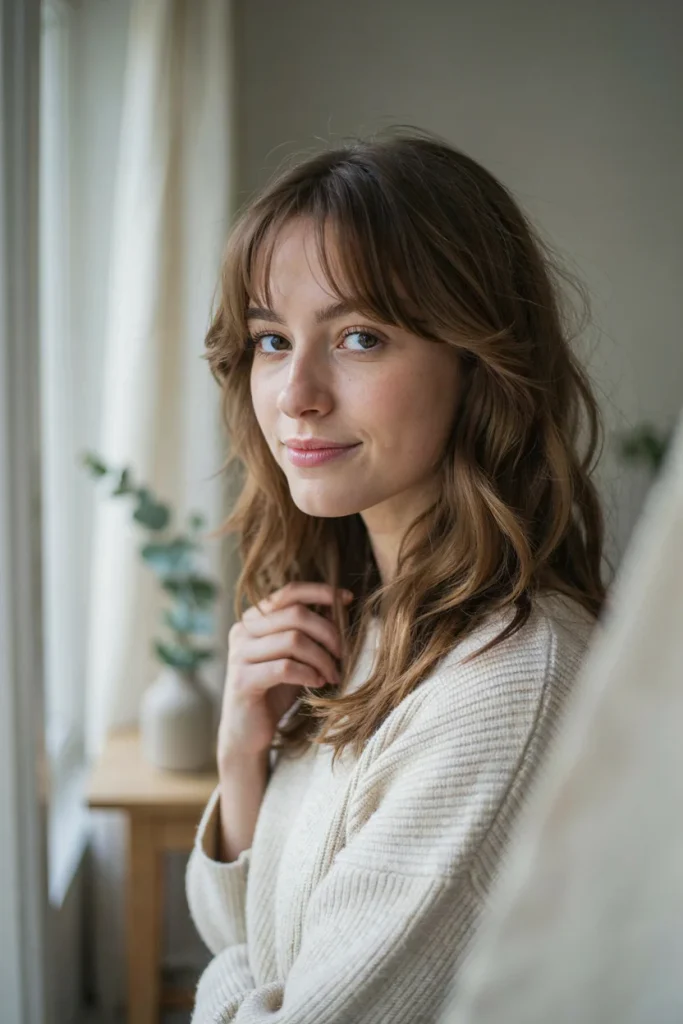 Wavy Hair with Wispy Bangs