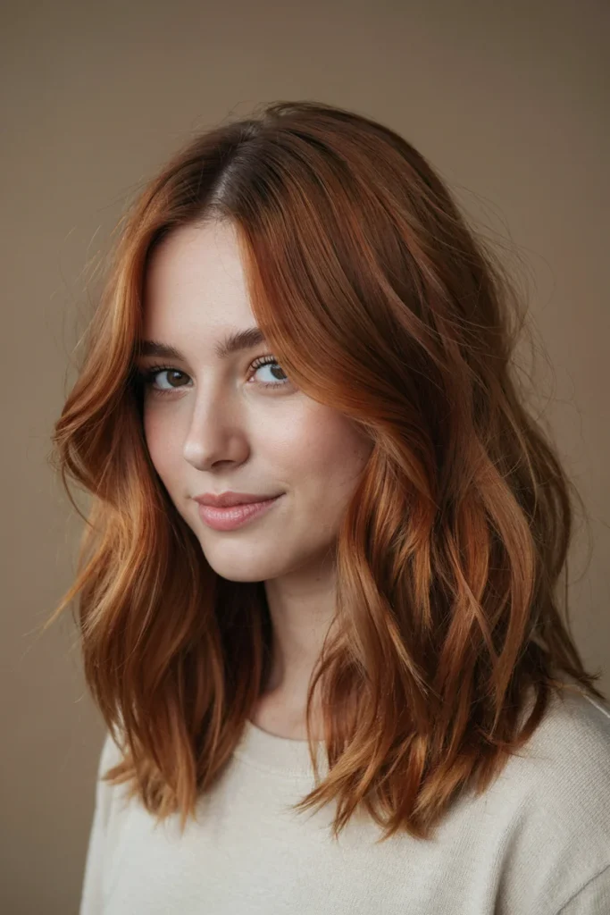 Wavy Layers with Copper Highlights